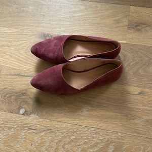 Madewell d’Orsay burgundy suede flats
